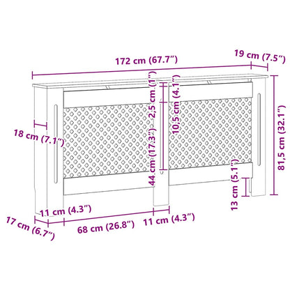 Radiator Cover Anthracite 172x19x81.5 cm MDF