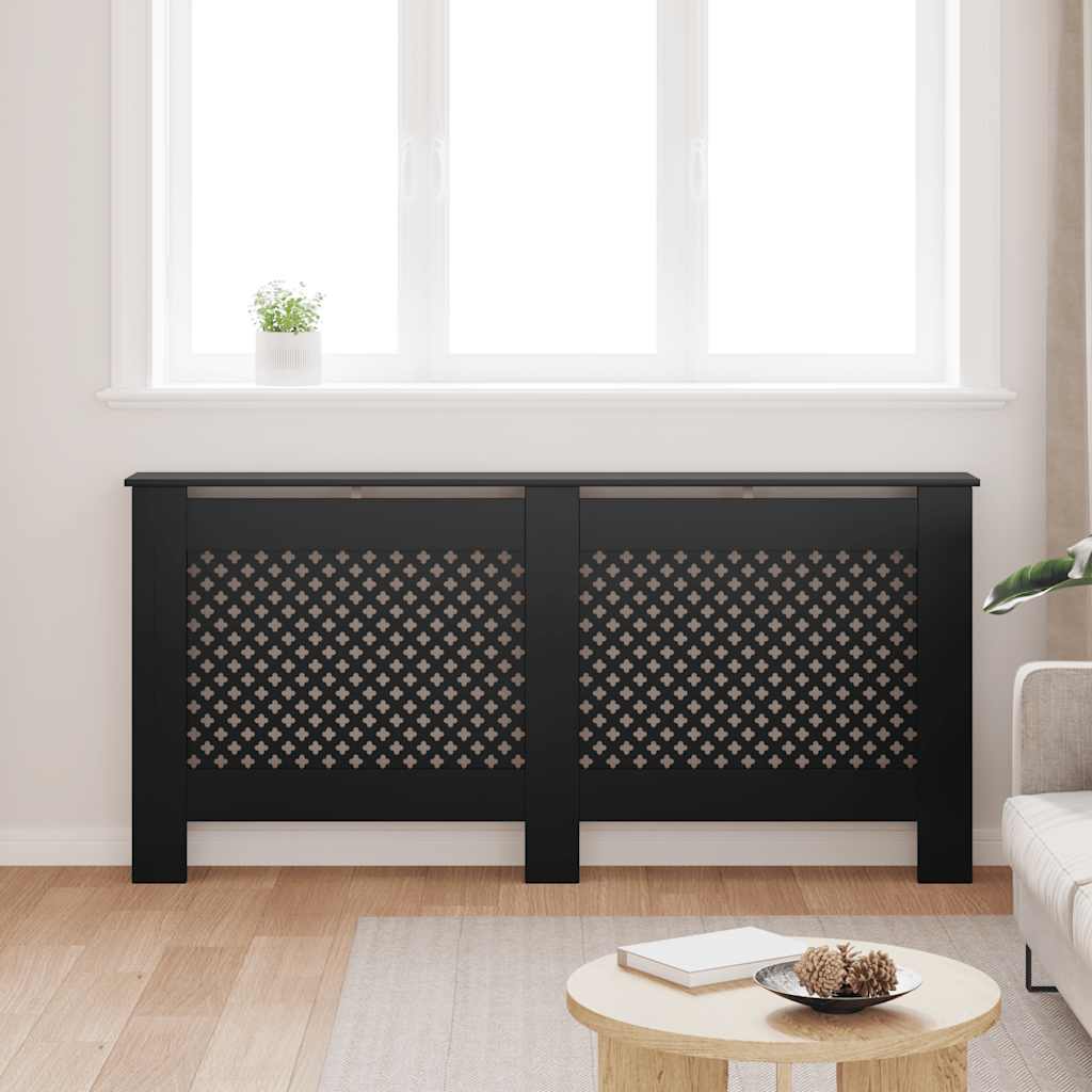 Radiator Cover Black 172x19x81.5 cm MDF