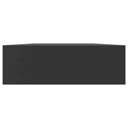 Floating Wall Shelf with Drawer Black 80x25x8 cm