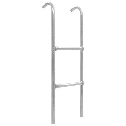 2-Step Trampoline Ladder Steel Silver 102.6 cm