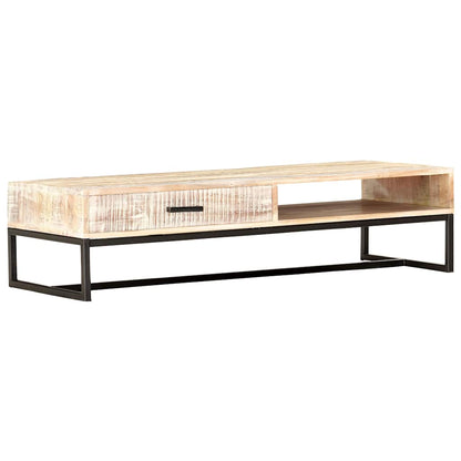287329 vidaXL Coffee Table White 117x50x30 cm Solid Acacia Wood