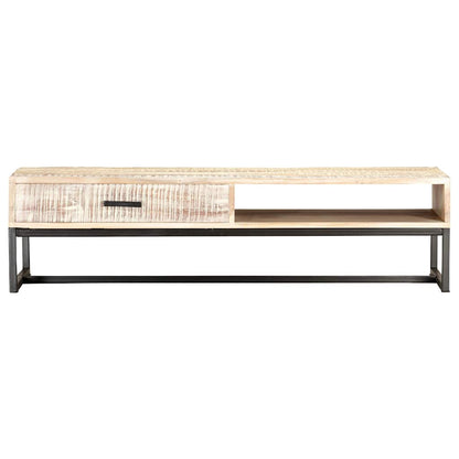 287329 vidaXL Coffee Table White 117x50x30 cm Solid Acacia Wood