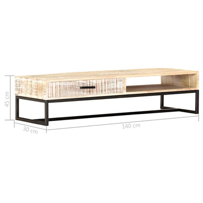 287329 vidaXL Coffee Table White 117x50x30 cm Solid Acacia Wood