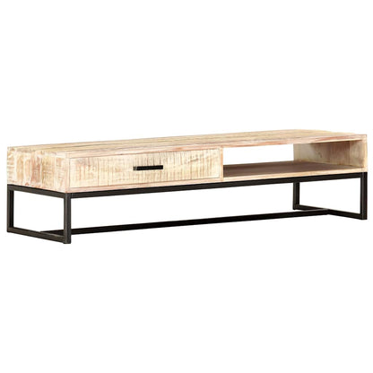 287329 vidaXL Coffee Table White 117x50x30 cm Solid Acacia Wood