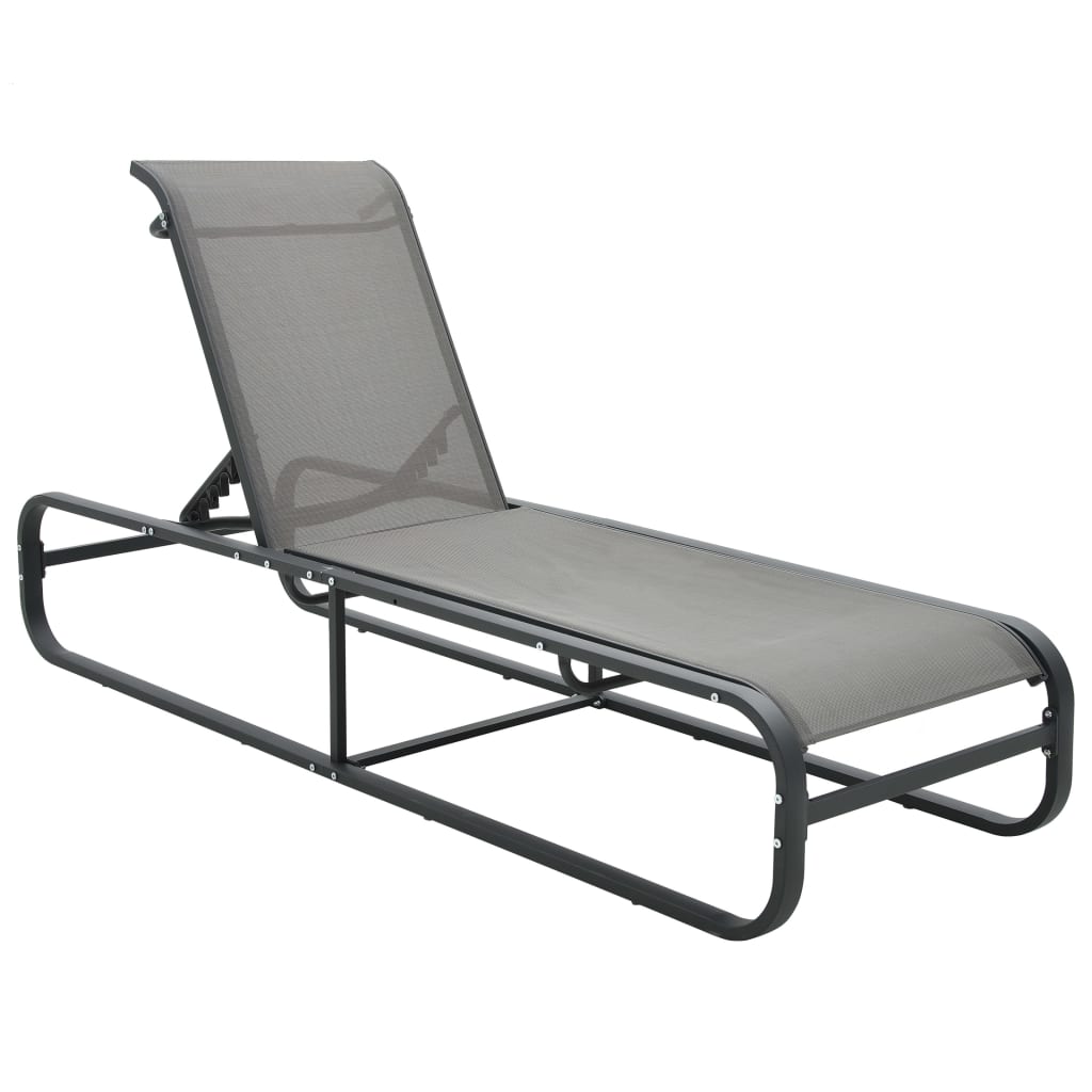Sun Lounger | Grey | Aluminium and Textilene | Standard