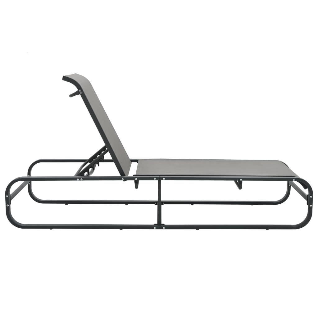 Sun Lounger | Grey | Aluminium and Textilene | Standard