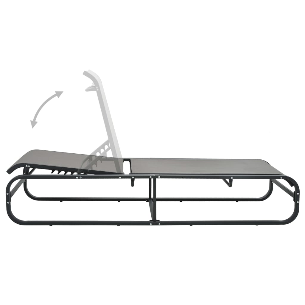 Sun Lounger | Grey | Aluminium and Textilene | Standard
