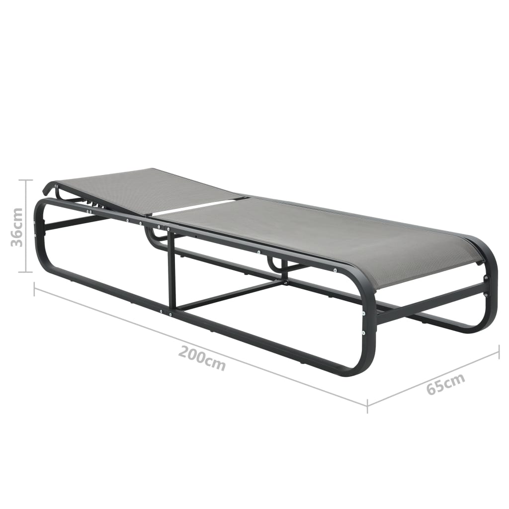 Sun Lounger | Grey | Aluminium and Textilene | Standard