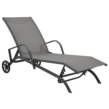 Sun Lounger And Table |  Set of 2 | Grey