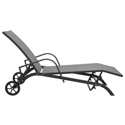 Sun Lounger And Table |  Set of 2 | Grey