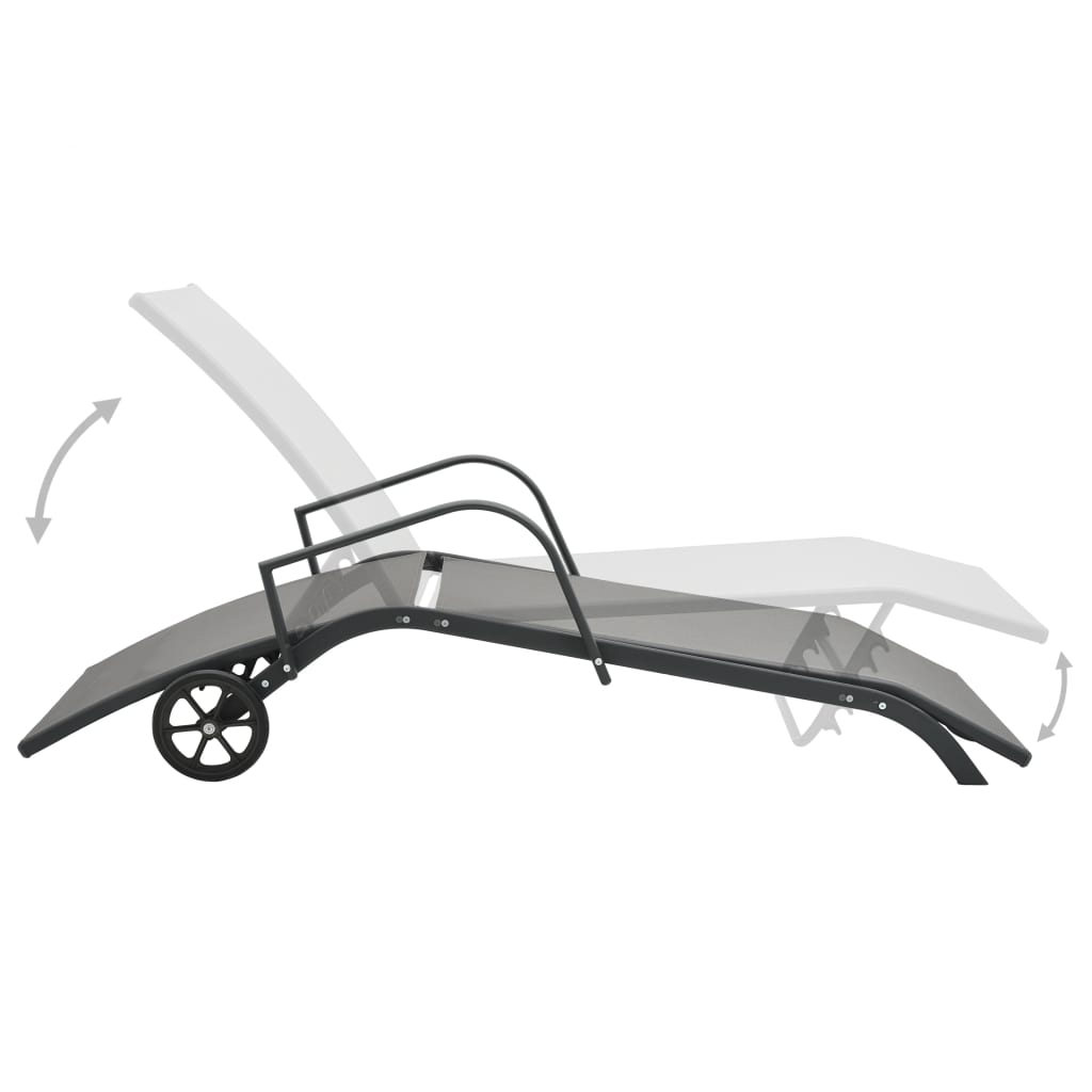 Sun Lounger And Table |  Set of 2 | Grey