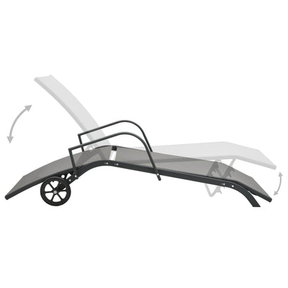 Sun Lounger And Table |  Set of 2 | Grey