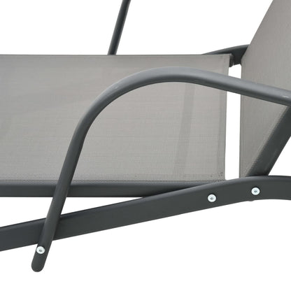 Sun Lounger And Table |  Set of 2 | Grey