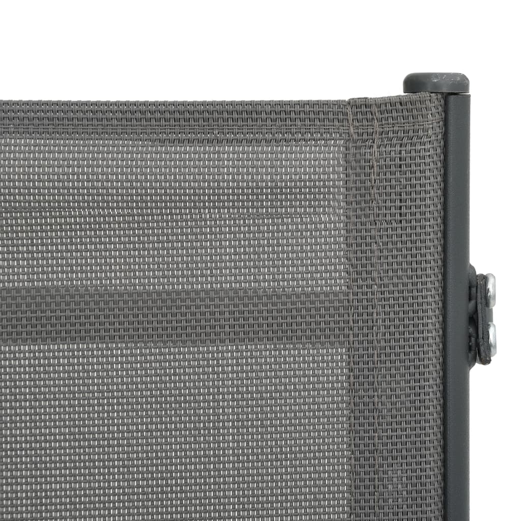 Sun Lounger | Grey | Steel, Textilene | Adjustable Armrests | Sun Lounger