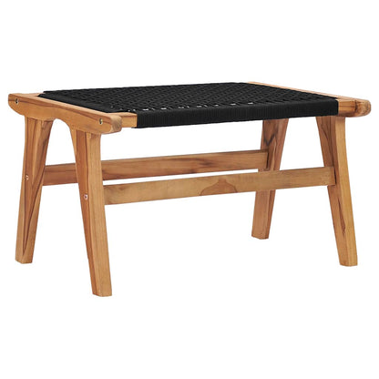 Sun Lounger | Natural wood and black | Premium sanded teak hardwood