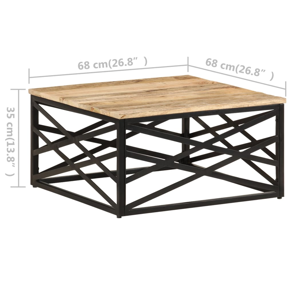 287364 vidaXL Coffee Table 68x68x35 cm Solid Mango Wood