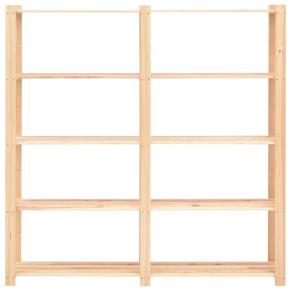 5-Tier Storage Racks 10 pcs 170x38x170 cm Solid Pinewood 500 kg