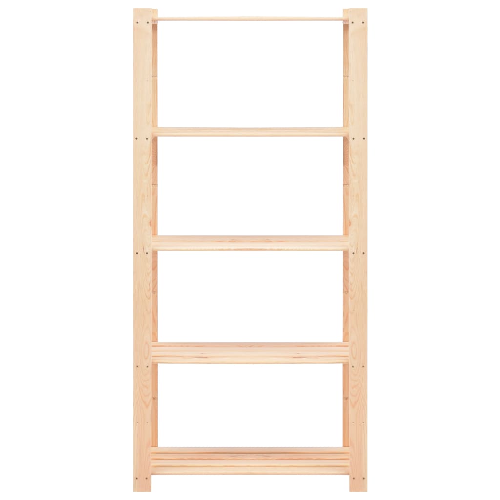 5-Tier Storage Racks 2 pcs 80x38x170 cm Solid Pinewood 250 kg