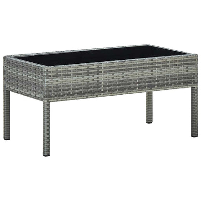 45905 vidaXL Garden Table Grey 75x40x37 cm Poly Rattan