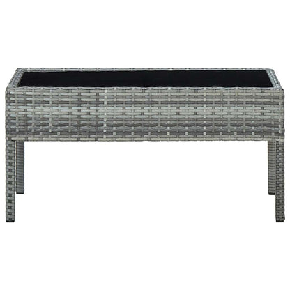 45905 vidaXL Garden Table Grey 75x40x37 cm Poly Rattan