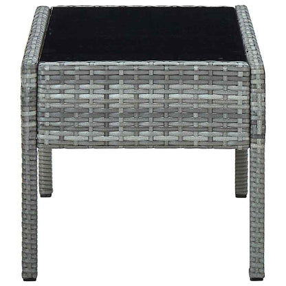 45905 vidaXL Garden Table Grey 75x40x37 cm Poly Rattan
