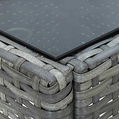 45905 vidaXL Garden Table Grey 75x40x37 cm Poly Rattan