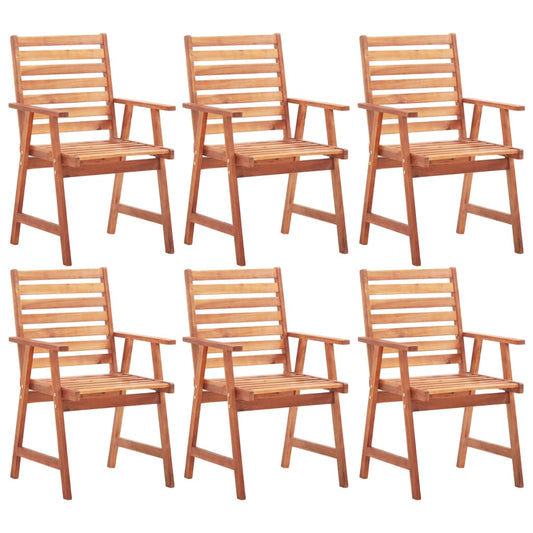 Outdoor Chair | Set of 6 | Natural wood | Solid Acacia wood