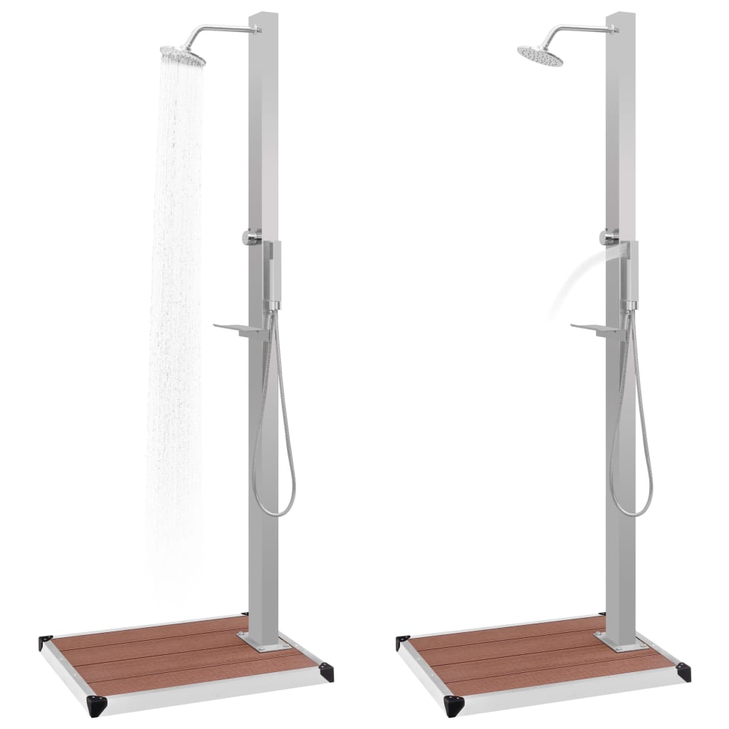 Outdoor Shower with Tray WPC Stainless Steel