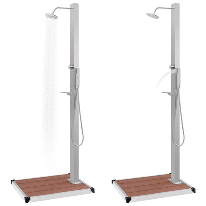 Outdoor Shower with Tray WPC Stainless Steel