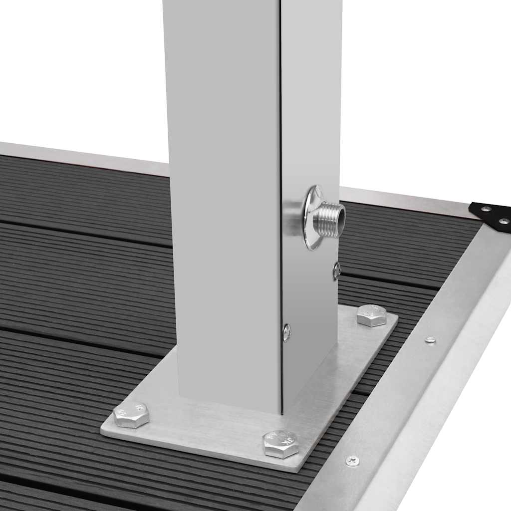Outdoor Shower with Tray WPC Stainless Steel