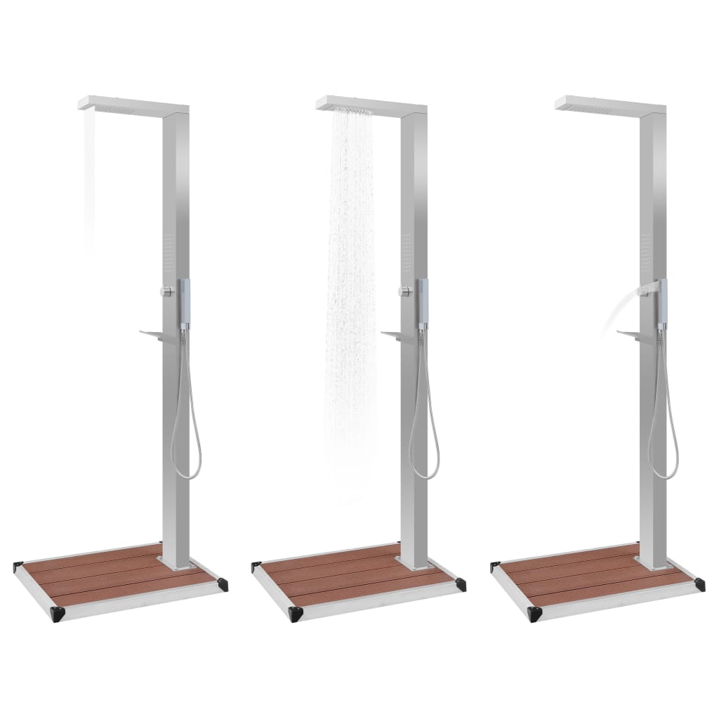 Outdoor Shower with Tray WPC Stainless Steel