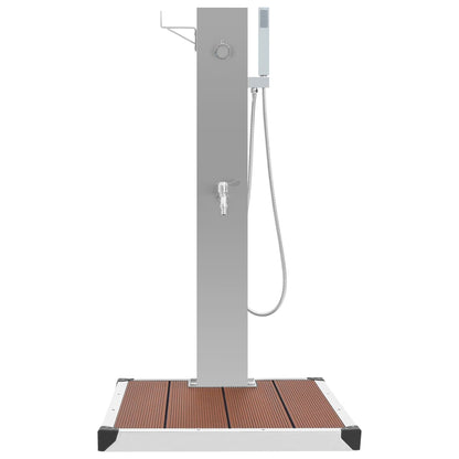 Outdoor Shower with Tray WPC Stainless Steel