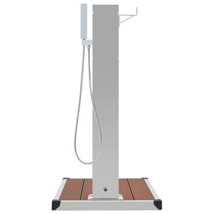 Outdoor Shower with Tray WPC Stainless Steel