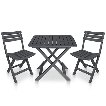 Garden Bistro Set | Anthracite | Plastic | Compact | Foldable