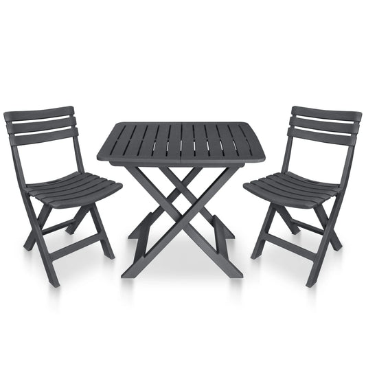 Garden Bistro Set | Anthracite | Plastic | Compact | Foldable