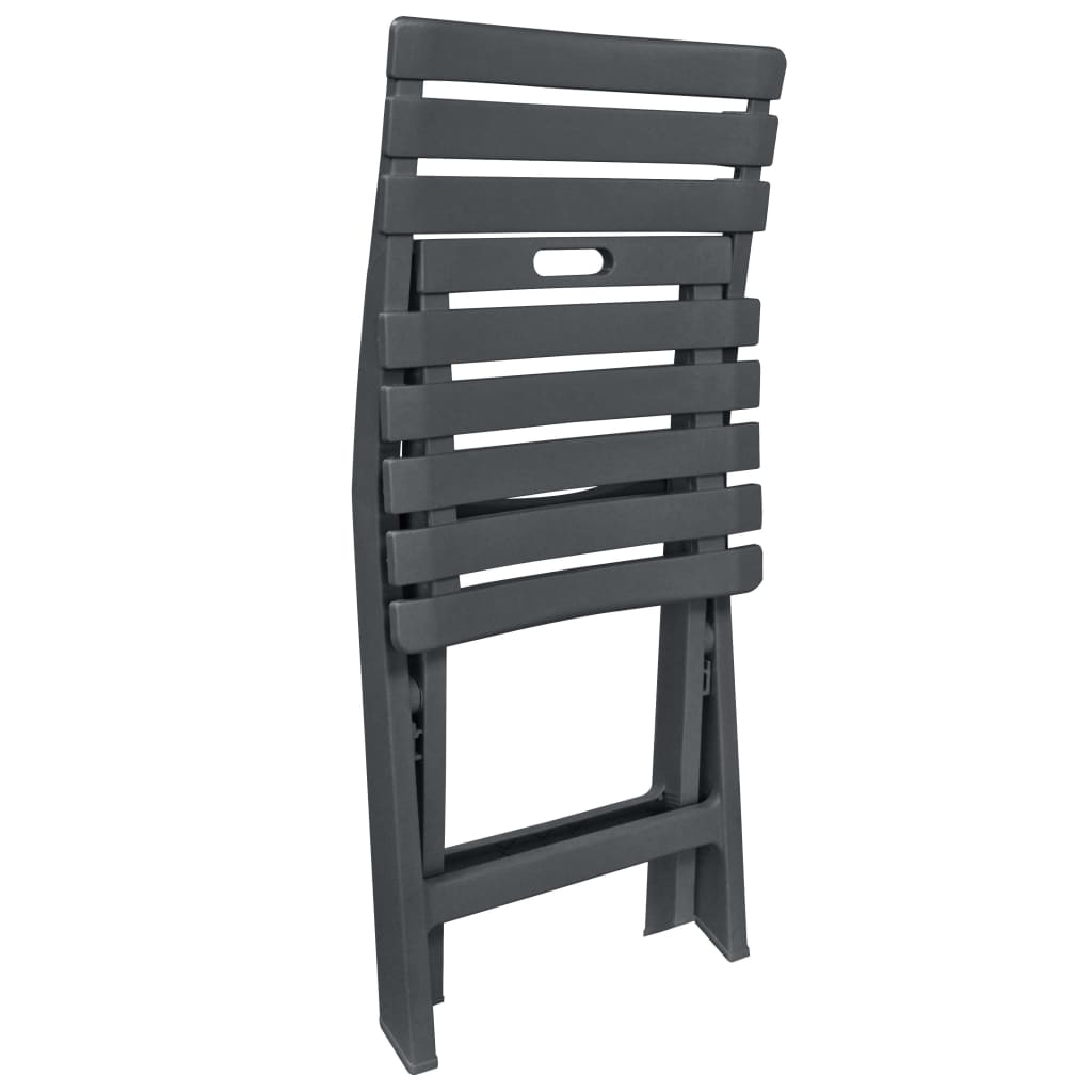 Garden Bistro Set | Anthracite | Plastic | Compact | Foldable