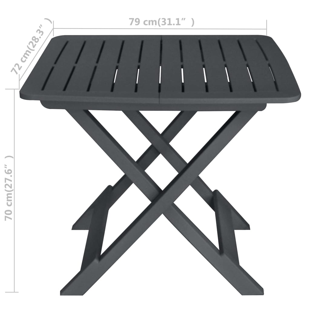Garden Bistro Set | Anthracite | Plastic | Compact | Foldable