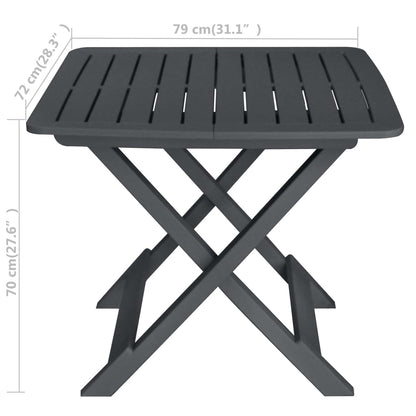 Garden Bistro Set | Anthracite | Plastic | Compact | Foldable