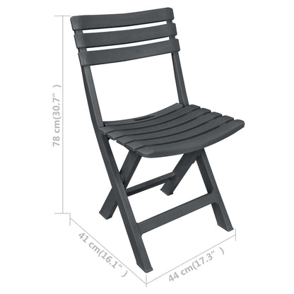 Garden Bistro Set | Anthracite | Plastic | Compact | Foldable