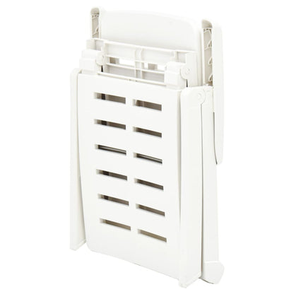 Sunlounger | White | Plastic | Standard | Foldable | Folding Sun Lounger