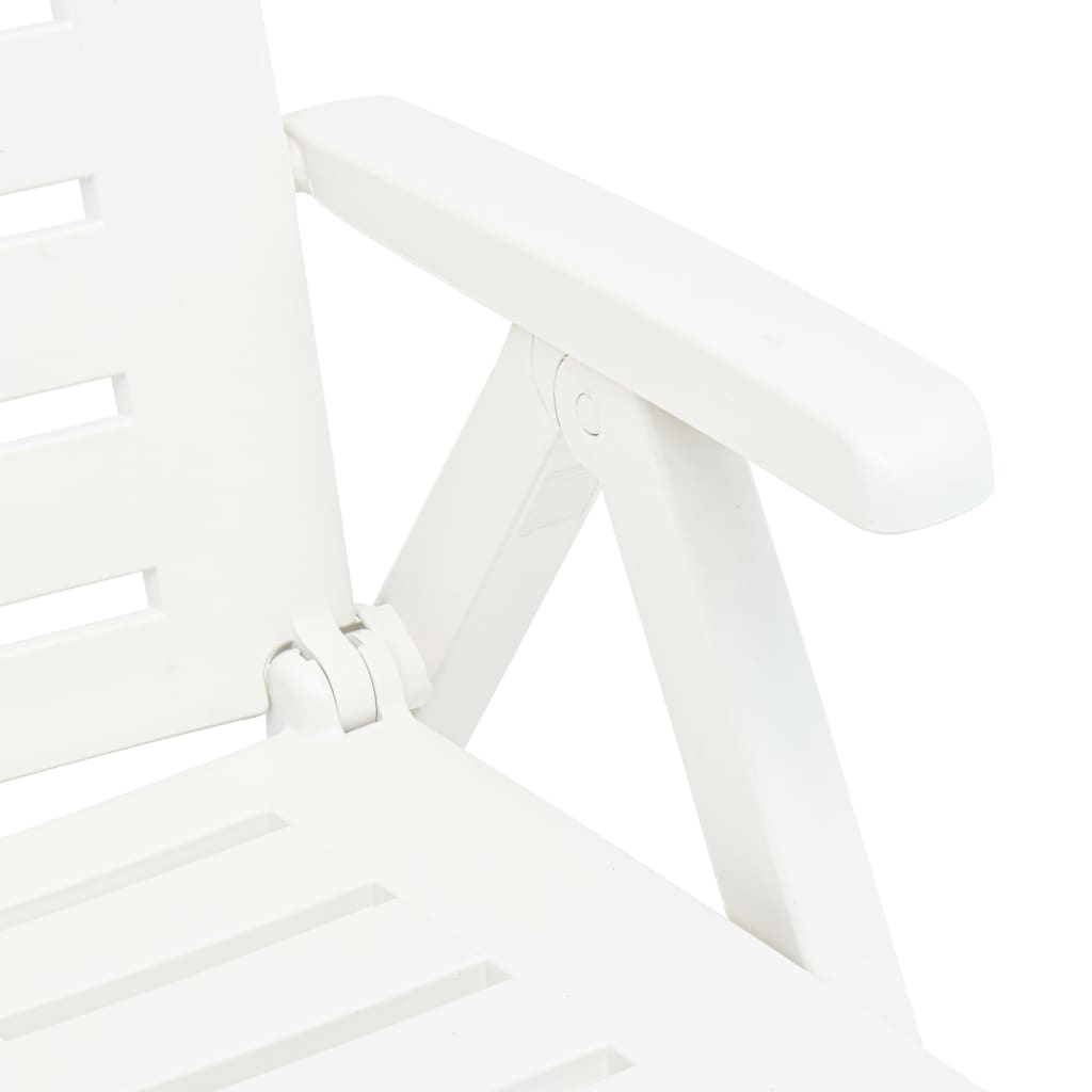 Sunlounger | White | Plastic | Standard | Foldable | Folding Sun Lounger