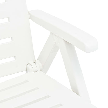 Sunlounger | White | Plastic | Standard | Foldable | Folding Sun Lounger