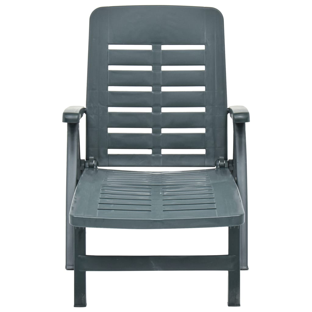 Sunlounger | Green | Plastic | One-size | Foldable | Sun Lounger