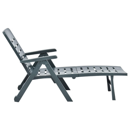 Sunlounger | Green | Plastic | One-size | Foldable | Sun Lounger