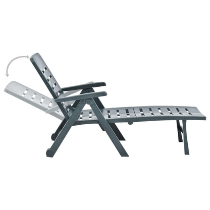 Sunlounger | Green | Plastic | One-size | Foldable | Sun Lounger