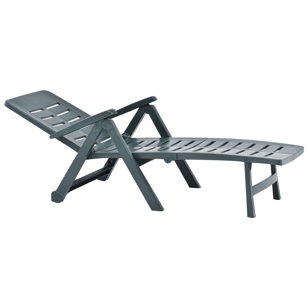 Sunlounger | Green | Plastic | One-size | Foldable | Sun Lounger