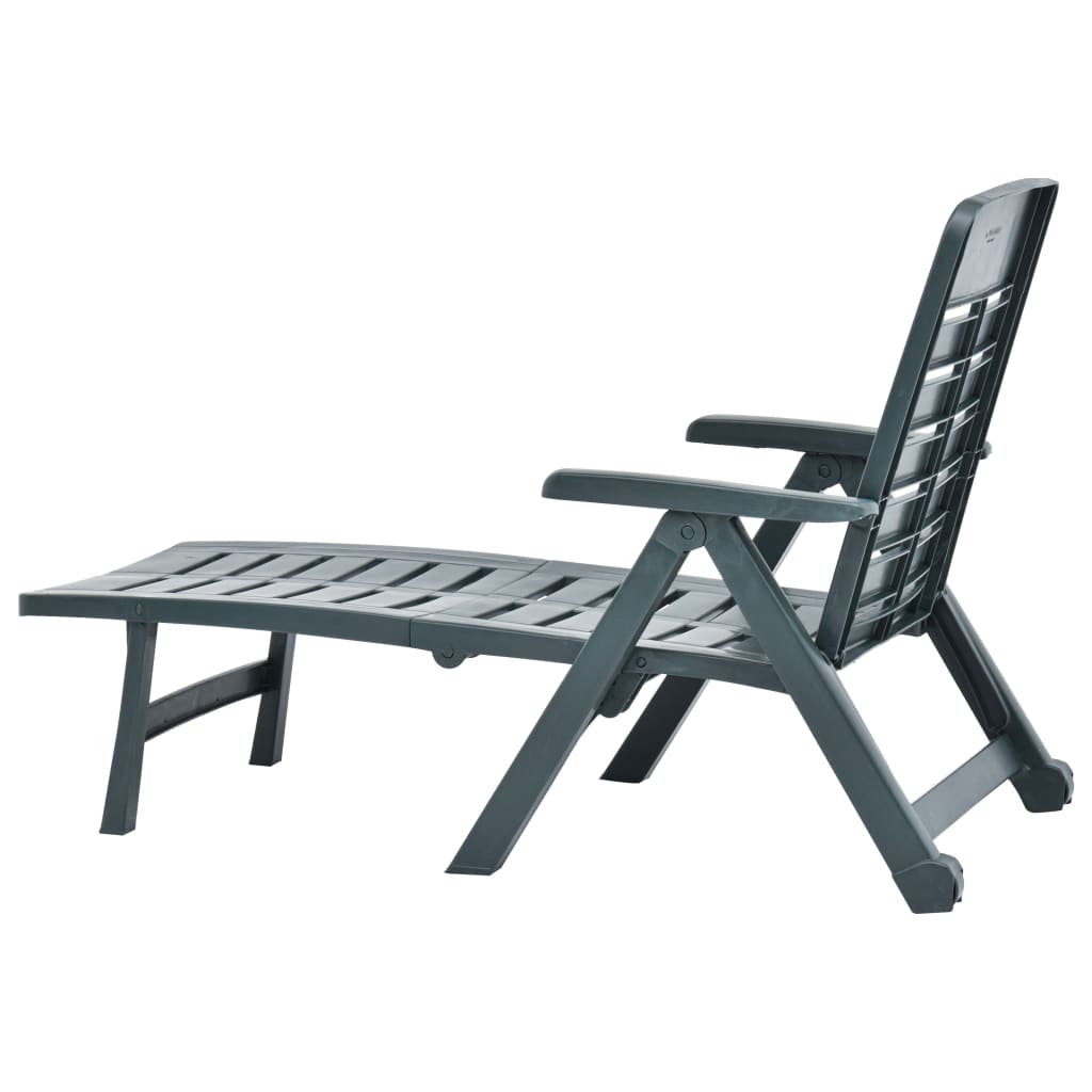 Sunlounger | Green | Plastic | One-size | Foldable | Sun Lounger