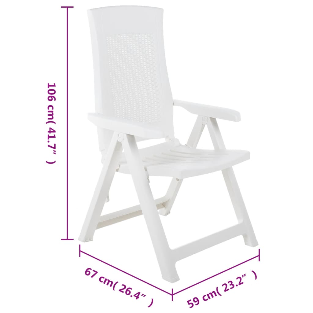 Garden Chair | Set of 2 | White | Plastic | Standard
