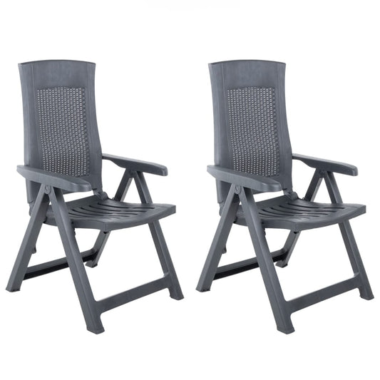 Garden Chair | Set of 2 | Anthracite | Plastic | Standard | Foldable