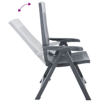Garden Chair | Set of 2 | Anthracite | Plastic | Standard | Foldable